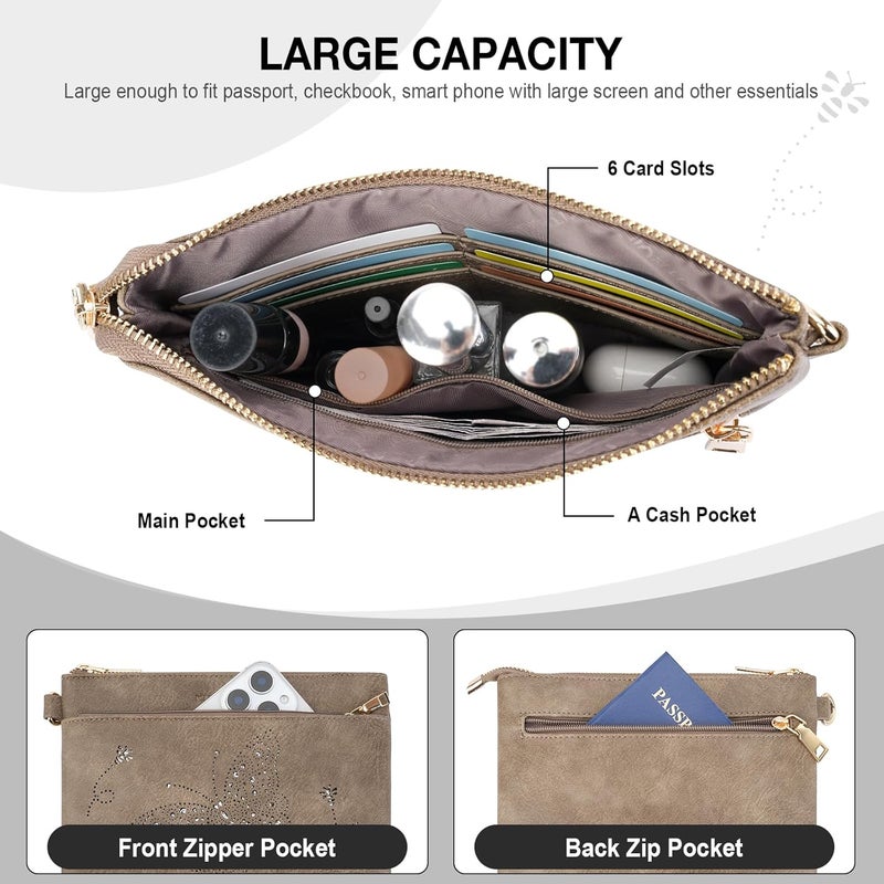KITEVIUN Wristlet Wallets Clutch Purses for Women, Slim RFID Blocking Cell Phone Wallet Purse with Credit Card Holder - Image 3